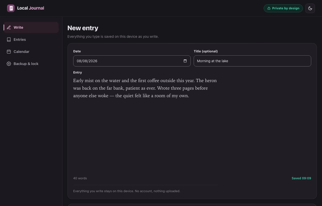Local Journal app screenshot