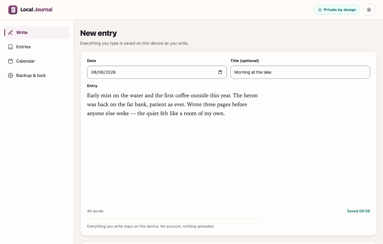 Local Journal app screenshot