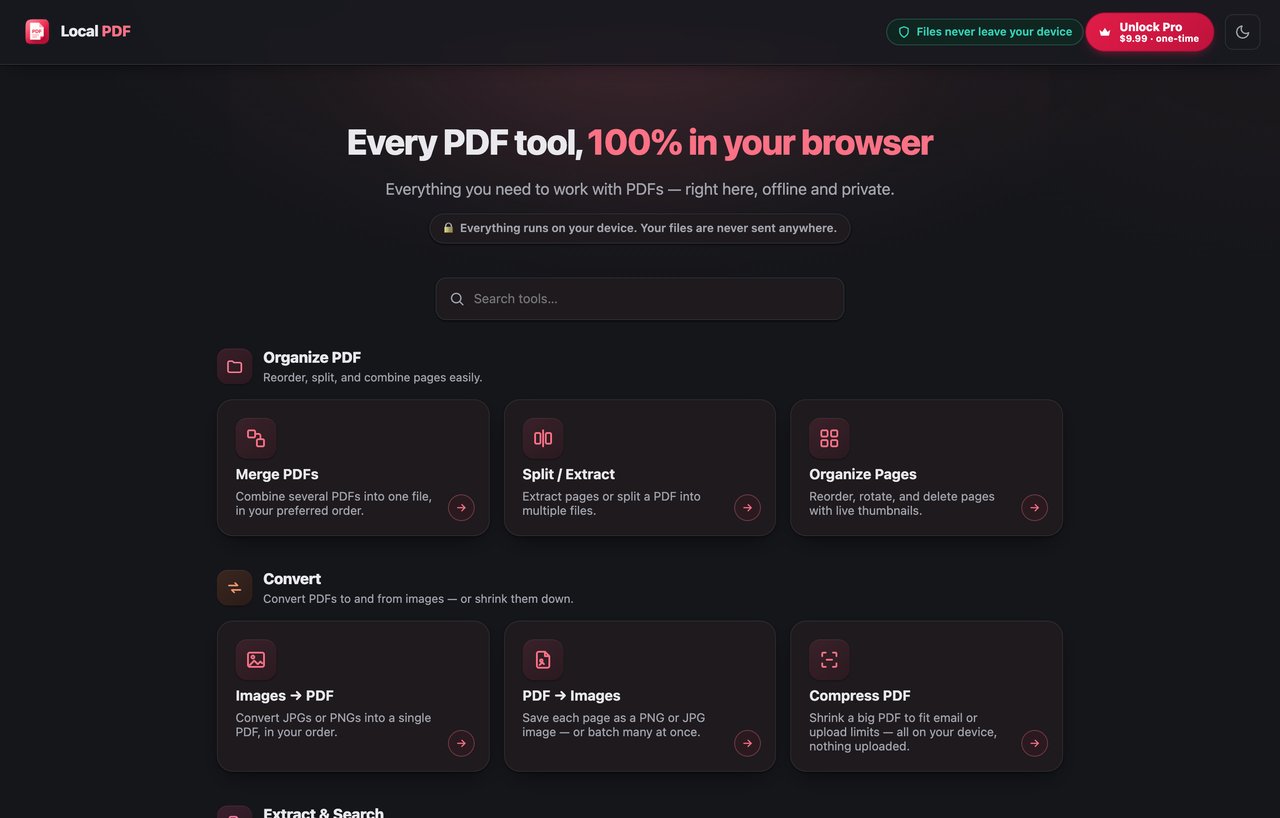 Local PDF app screenshot