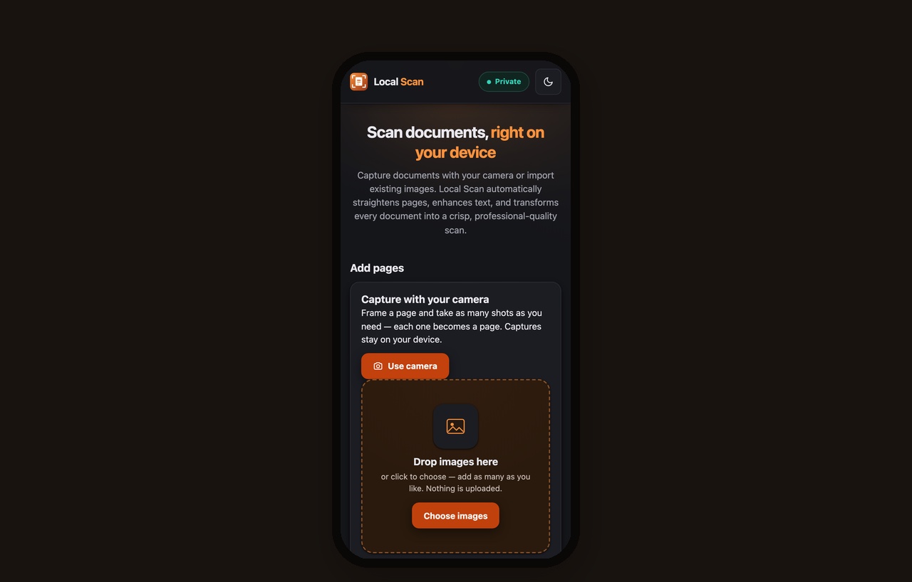 Local Scan app screenshot