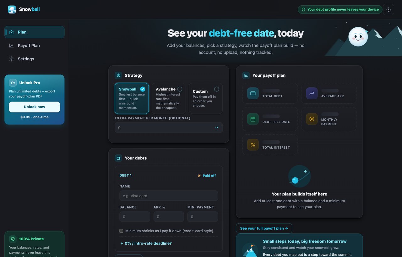 Snowball app screenshot