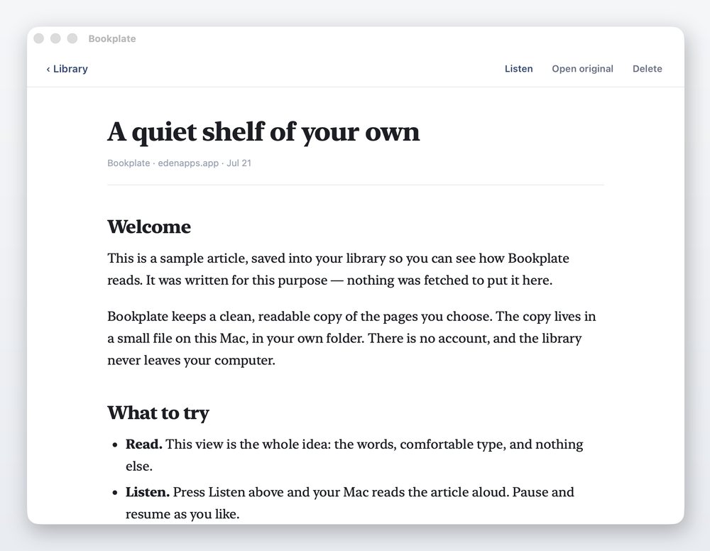 Bookplate on macOS