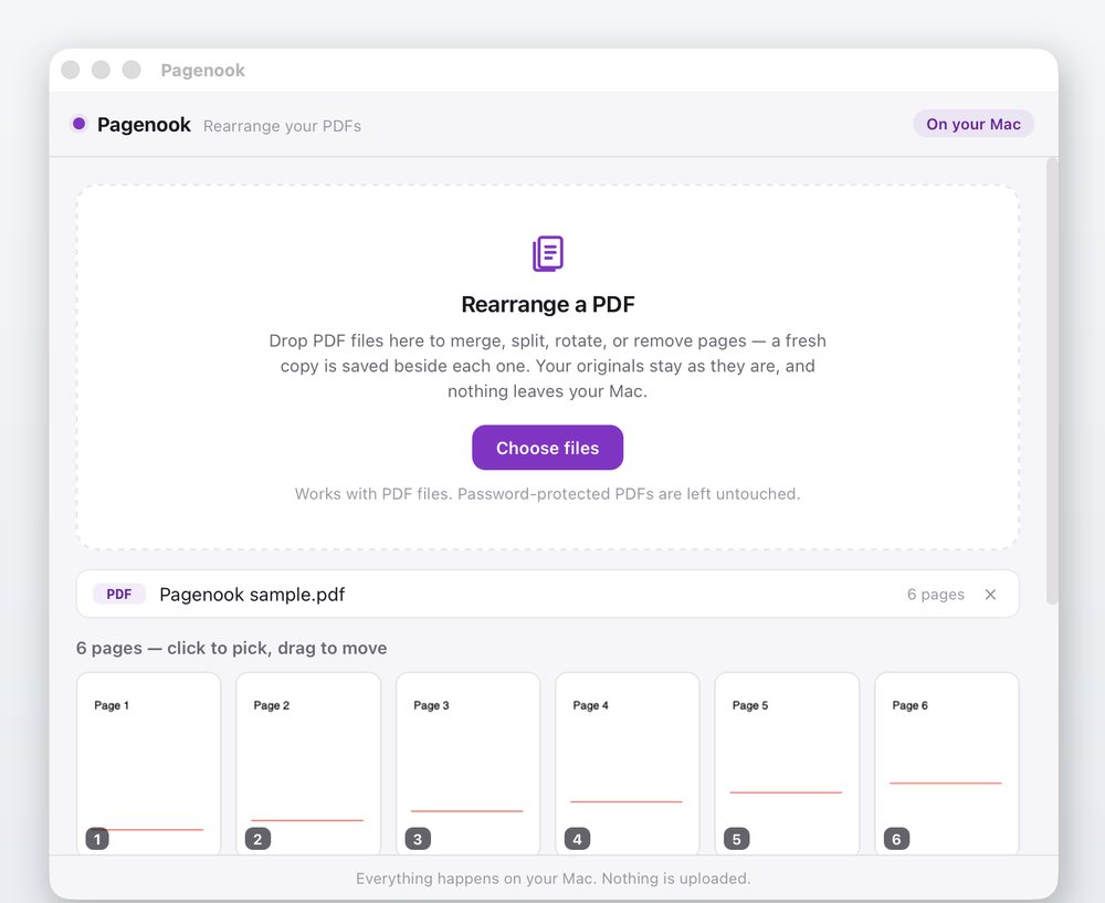 Pagenook on macOS