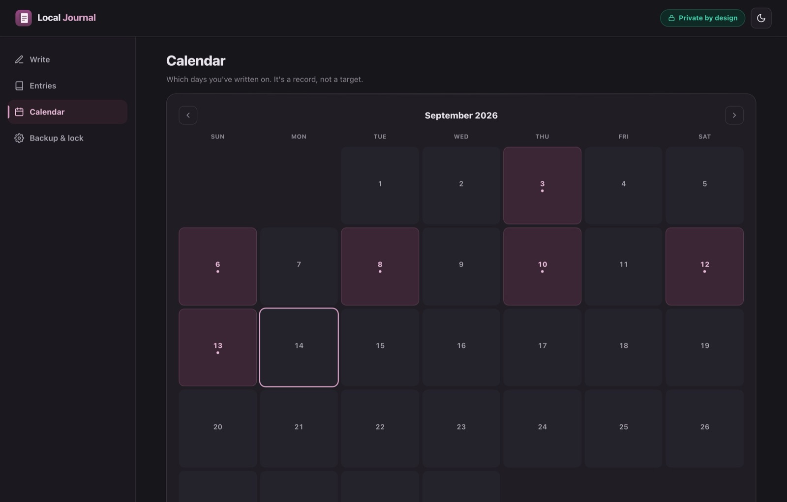 Local Journal: calendar