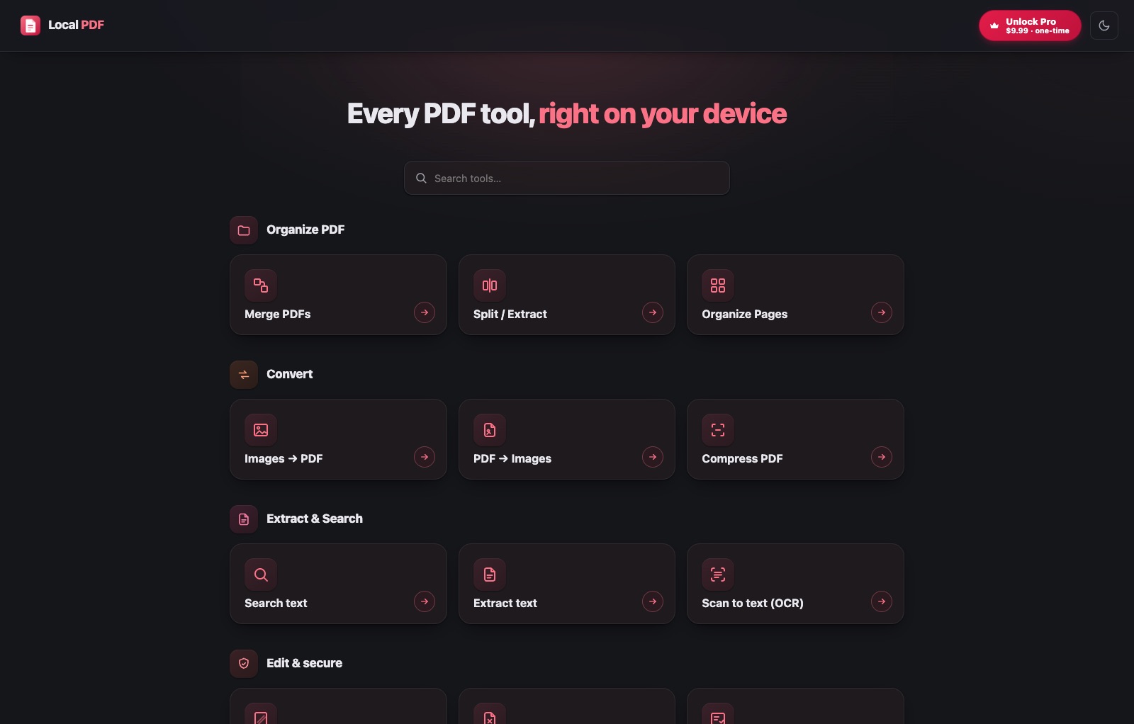 Local PDF: all tools