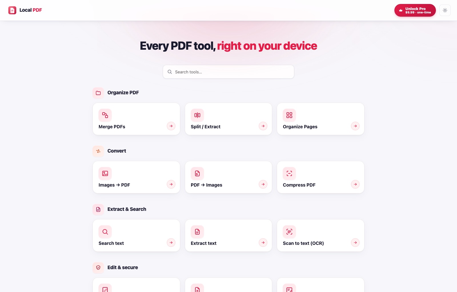 Local PDF: all tools